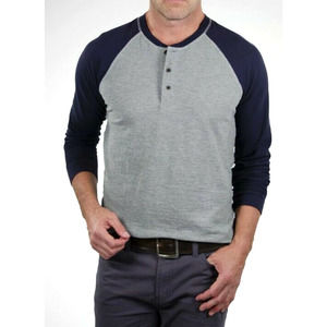 Tailor Vintage Men's XL Airotec Performance Stretch Colorblock Waffle Henley Top